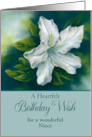 For Niece Birthday White Azalea Flower Custom card