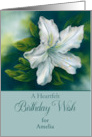 For Personalized Name Birthday White Azalea Flower A card