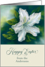 Easter from Our Family White Azalea Flower Personalized card