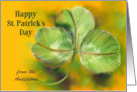 From Our Family Sunny Green Clover St Patricks Day Custom card