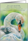 Mothers Day for Like a Mom Swan and Young One Personalized card