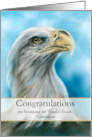 Congratulations Eagle Scout Grandson Bald Eagle and Sky Custom card