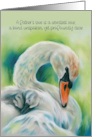 Fathers Day Swan and Young One Bird Art card