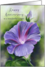 Wedding Anniversary Purple Morning Glory Custom card