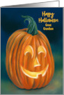 For Great Grandson Happy Halloween Quirky Pumpkin Custom card