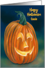 For Cousin Happy Halloween Quirky Pumpkin Custom card
