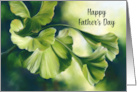 Fathers Day Sunlit Green Ginkgo Leaves card