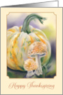 Happy Thanksgiving Autumn Pumpkin and Mushrooms card