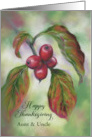 Aunt and Uncle Thanksgiving Autumn Dogwood Berries Custom card