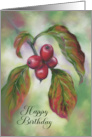 Happy Birthday Autumn Dogwood Berries Custom card