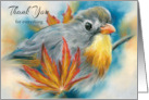 Thank You for Everything Nightingale Bird with Maple Leaves Custom card