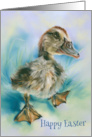 Happy Easter Cute Duckling Taking a Stroll card