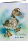 Great Niece Birthday Cute Duckling Taking a Stroll Custom card