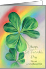 For Great Granddaughter Shamrock Rainbow St Patricks Day Custom card