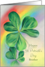 For Brother Shamrock Rainbow St Patricks Day Custom card