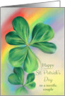 For Couple Shamrock Rainbow St Patricks Day Custom card