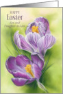 Son and Daughter in Law Easter Purple Crocus Flowers Custom card