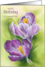For Her Birthday Purple Crocus Flowers Custom card