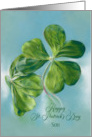 For Son St Patricks Day Shamrocks on Blue Custom card