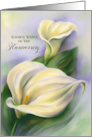 Anniversary Wishes Yellow Calla Flowers card