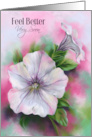 Feel Better Soon Colorful Petunia Flowers Pastel Art card