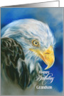 For Grandson Birthday Bald Eagle on Blue Custom card