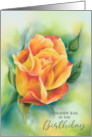 Birthday Wish Colorful Rose Pastel Art card