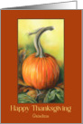Grandson Thanksgiving Pumpkin Autumn Leaves Custom card
