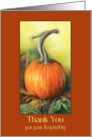Thank You for Hospitality Pumpkin Autumn Leaves Custom card