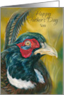 For Son Fathers Day Pheasant on Gold Custom card