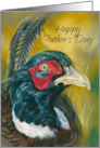 Happy Fathers Day Pheasant on Gold card