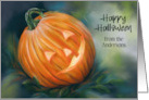 From Our Home to Yours Halloween Pumpkin Head Custom Name card