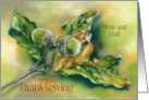 For Parents Thanksgiving Autumn Acorns Gold Custom card