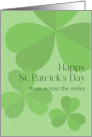 From Across the Miles St Patricks Day Contemporary Shamrocks Custom card