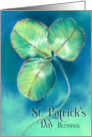 St Patrick’s Day Blessings Shamrock Art Green and Blue card