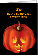 Halloween Vampire Pumpkin Personalized card
