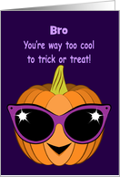 Halloween Pumpkin Wearing Purple Sunglasses Personalized card