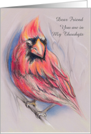 Cardinal Art Thinking of You Personalized card