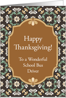School Bus Driver Thanksgiving Autumn Chrysanthemum Pattern card