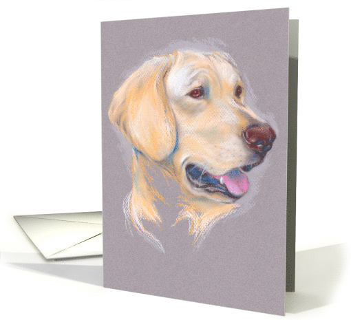 Yellow Labrador Pastel Portrait Pet Condolence card (1489312)