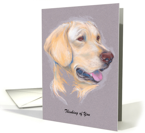 Thinking of You Custom Yellow Labrador Portrait card (1489314)