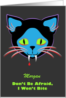 Custom Name Vampire Black Cat Halloween card