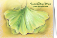 Custom Name Autumn Wish Ginkgo Fall Leaf Pastel Art card