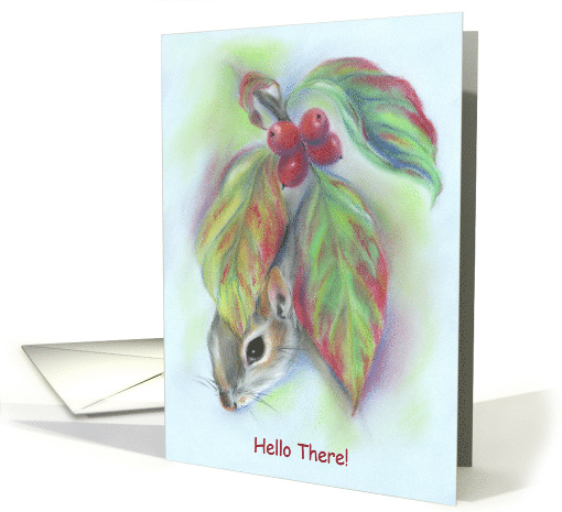 Squirrel in Autumn Dogwood Hello There card (1490320)