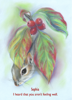 Custom Name Squirrel in Dogwood Get Well Soon