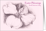 Custom Easter Dogwood Flower Drawing card