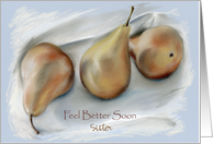 Custom Family Get Well Pears Still Life Pastel Art card