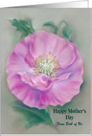 Happy Mothers Day from Both of Us Pink Poppy Pastel Art Custom card