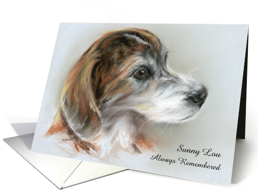 Custom Anniversary of Loss of Pet Brindle Dog Portrait card (1493790)