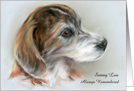Custom Anniversary of Loss of Pet Brindle Dog Portrait card